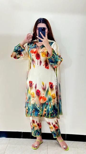 Zeen Ivory Cream Floral Lawn 3 Piece Suit – Printed 3PC
