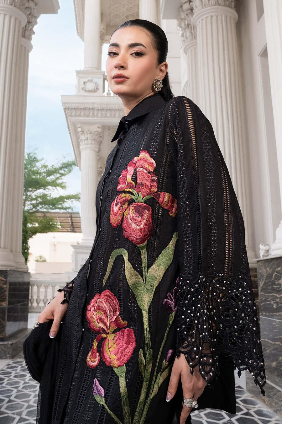 Maria B 6183 Embroidered Airjet Dhanak 3 Piece Winter Suit