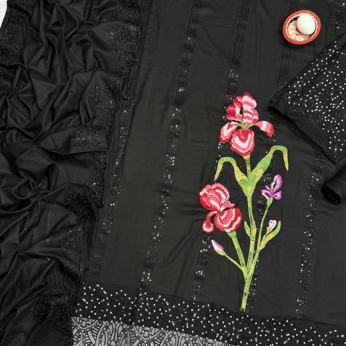 Maria B 6183 Embroidered Airjet Dhanak 3 Piece Winter Suit