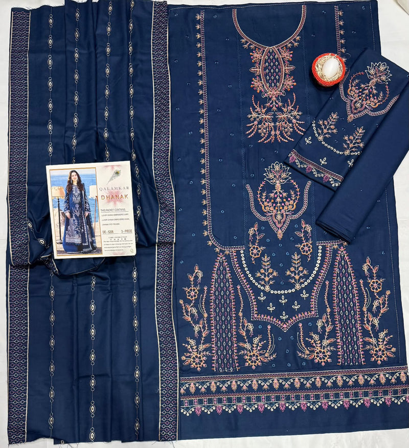 Qalamkar Winter 3 Piece Suit 5206 – Airjet Dhanak Embroidered Shawl Collection